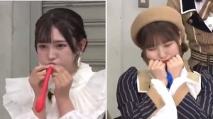 Japanese blow balloon 切り抜きジェット風船を膨らませる対決 [get.gt]