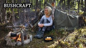 Соло бушкрафт, кемпинг в северной глуши.