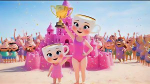 Балерина Капучина создала удивительный момент с помощью розового песочного замка