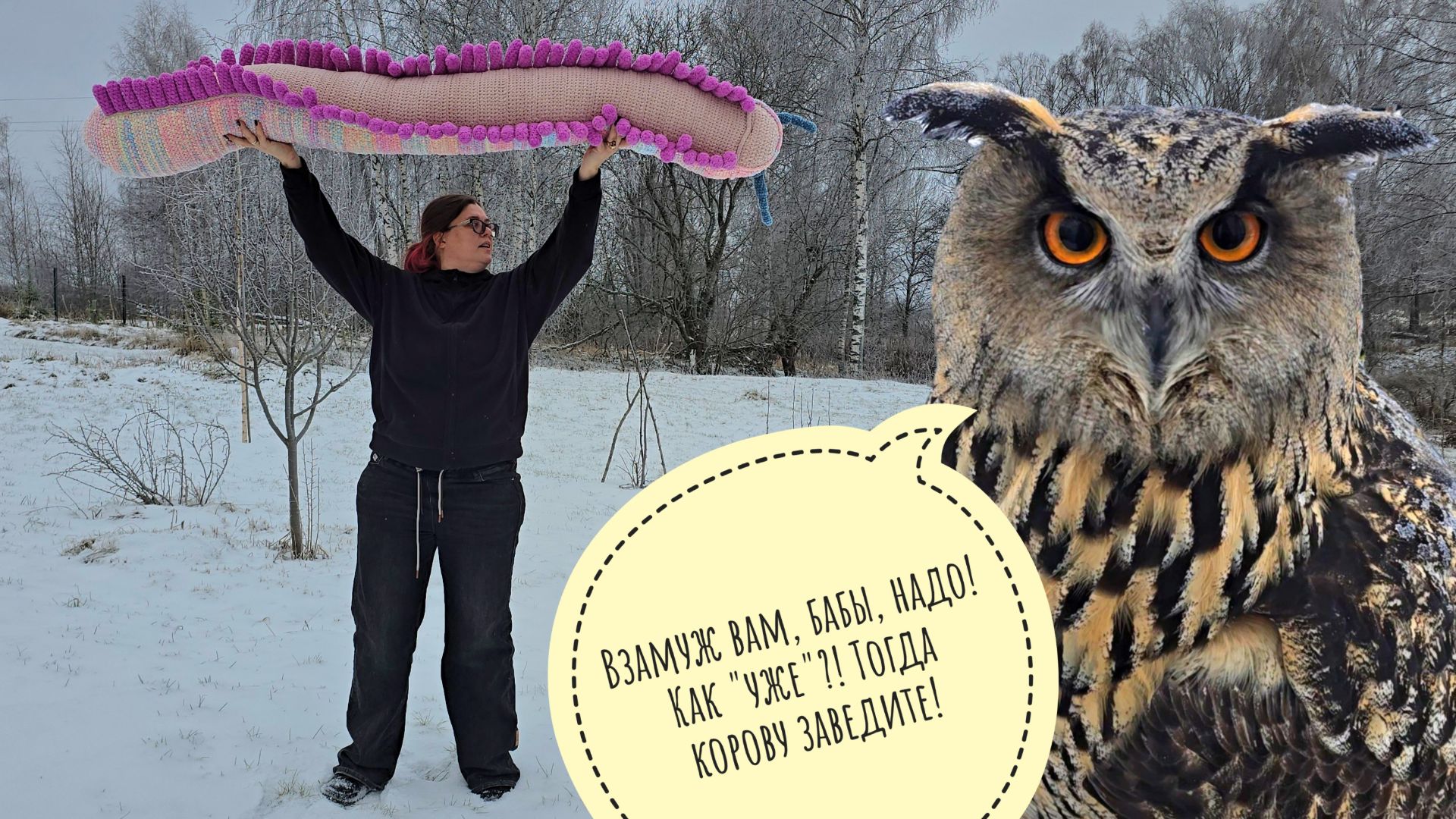 Всё вокруг покрылось корочкой льда, сова Ёль тоже! Аня тягает по сторонам плюшевую ужасеницу! смотреть онлайн