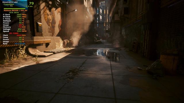 Cyberpunk 2077. Тест трёх апскейлов на RTX 3070M 