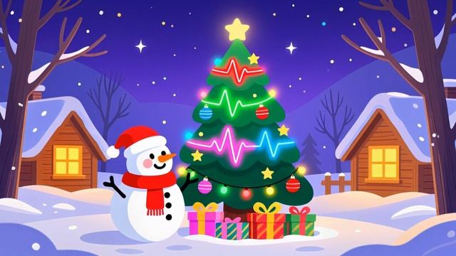❄️ Снеговик и елка с неоновым пульсом в зимней сказке! 🎄