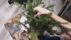 Новогодний декор! Что-то новое. Используем остатки!