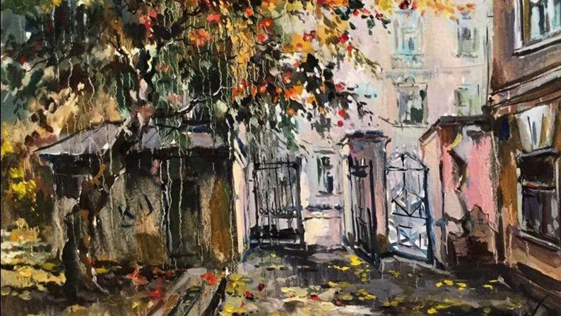 Московские улочки и дворики осенью. Пейзажи Анны Чариной. смотреть онлайн