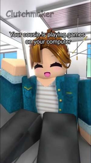 When Your Cousin Plays In Your PC #shorts #short #roblox #funny #robloxmemes
