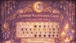 🌙 Лунный календарь снов на март 2026 года: знаки подсознания и энергия Луны ✨
