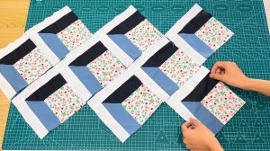 Потрясающий 3D-эффект в пэчворке! 💥 Шьется легко и быстро из обычных квадратов и полосок