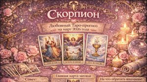 💖 Скорпион — любовный Таро-прогноз на март 2026 года: глубина чувств и судьбоносные решения