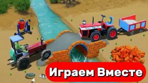 МОНСТР СЛОМАЛ МОСТ 🦖 СТРОИМ БЕТОННУЮ ПЕРЕПРАВУ ХАЛКОМ ДЛЯ МАШИНОК ! ИГРУШКИ МУЛЬТИКИ ДЛЯ ДЕТЕЙ