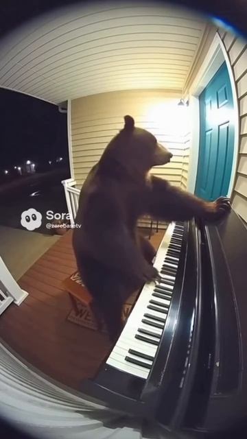 медведь играет на фортепиано смотреть онлайн