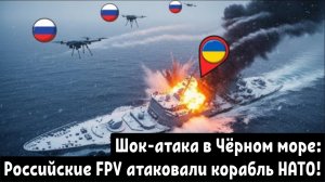Шок-атака в Чёрном море: Российские FPV-дроны атаковали корабль НАТО!