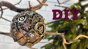 Шар ёлочный в стиле стимпанк, вариант 3