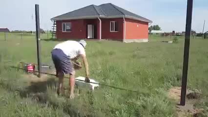 Процесс установки ворот на участок. смотреть онлайн