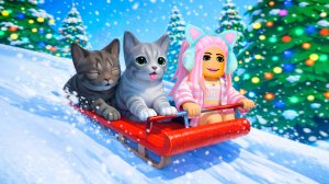 ЗИМА У КОТИКОВ В РОБЛОКС! НОВЫЕ ИГРЫ У КОТЯТ В РОБЛОКС!