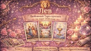 💖 Лев — любовный Таро-прогноз на март 2026 года: чувства, признания и сила сердца 🔮✨