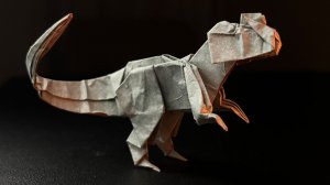 Оригами динозавр - аллозавр из бумаги - обучение | Как сделать из бумаги динозавра оригами