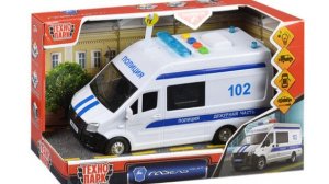 Машина пластик Газель Next Полиция 22,5 см, (свет-звук, двери) инерц, в коробке
