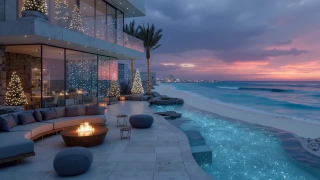 Пляжная Вечеринка и Праздничное Настроение ~ Зимний Релакс и Ритмы Заката 🎶 смотреть онлайн