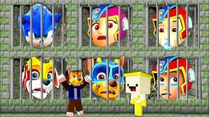 ВЫБЕРИ ПРАВИЛЬНЫЙ ЩЕНЯЧИЙ ПАТРУЛЬ ТЮРЬМА МОНСТР В БАЗЕ ЧТО БЫ ВЫЖИТЬ - РАЙДЕР VS ГОНЩИКА В МАЙНКРАФТ