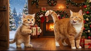 Котенок Джинджер усердно работает, чтобы купить маме секретный рождественский подарок