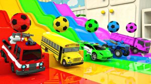 Детские мультики про машинки футбольный мяч красный мяч розовый мяч синий мяч детские стишки и песни