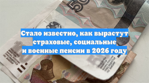 Стало известно, как вырастут страховые, социальные и военные пенсии в 2026 году