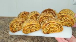 Шикарная закуска из лаваша на праздничный стол.