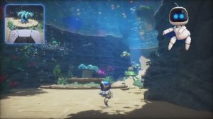 Робот Астробот в подводном мире. Astro Bot под водой. PlayStation 5 (PS5).
