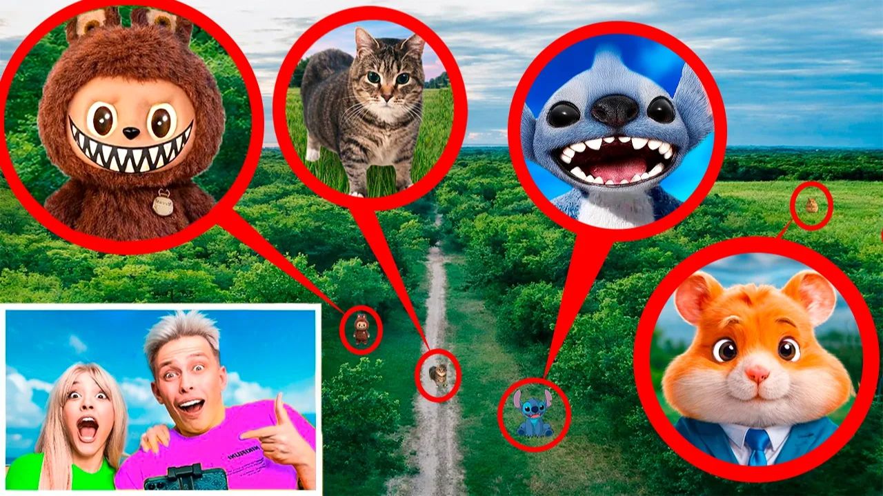 МОЙ ДРОН СНЯЛ LABUBU, КОТА OIIAOIIA, СТИТЧА И БОГАТОГО ХОМЯКА!!! смотреть онлайн