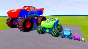 Большой и маленький Маккуин, Человек-паук против поезда Томаса | BeamNG.Drive