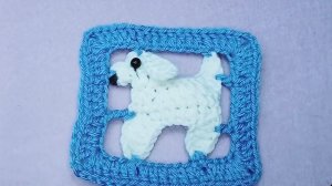 Бабушкин квадрат с собачкой crochet