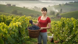 Сбор винограда и уход за сельскохозяйственными животными. Торговля на местном рынке. Фуонг