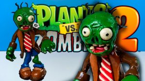 Лепим зомби из Plants vs. Zombies 2 — мини-шедевр из пластилина 🧟♂️🟢