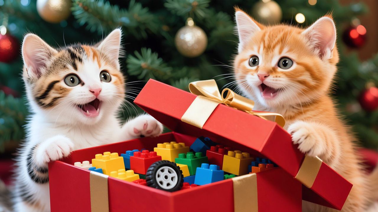 Мультики для детей и малышей. Котик со своей семьей готовиться к Новому Году. Мультики про животных смотреть онлайн