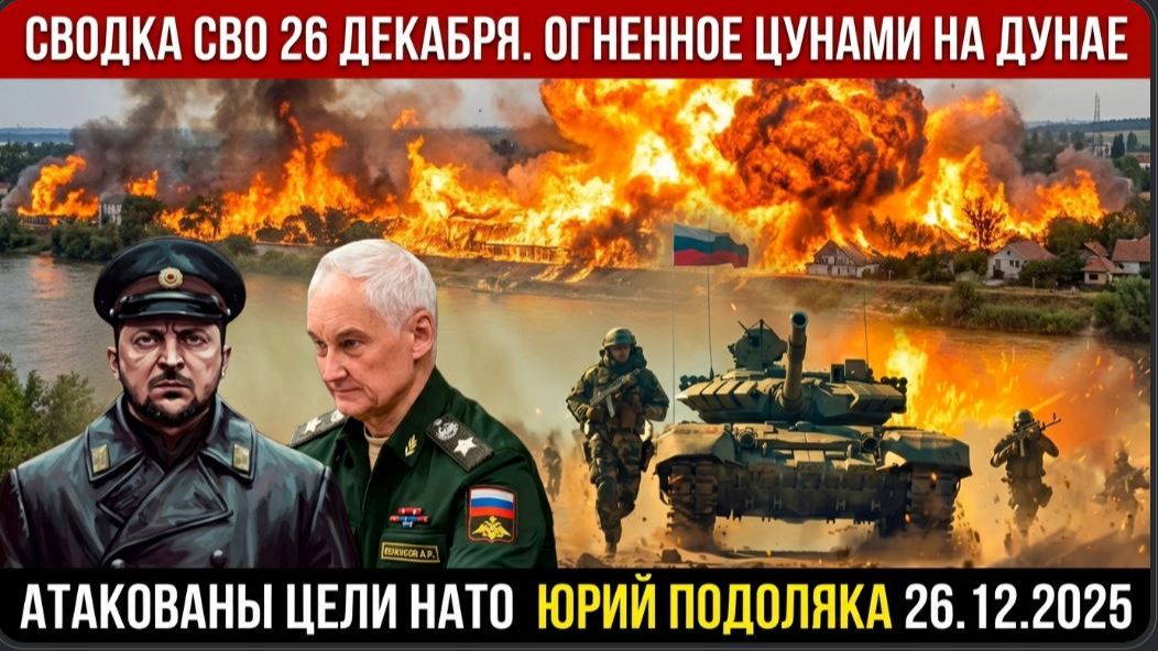 Сводка СВО 26 декабря. Огненное цунами на Дунае атакованы цели НАТО ЮРИЙ ПОДОЛЯКА 26.12.2025 смотреть онлайн