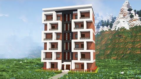 Многоэтажка в майнкрафте.