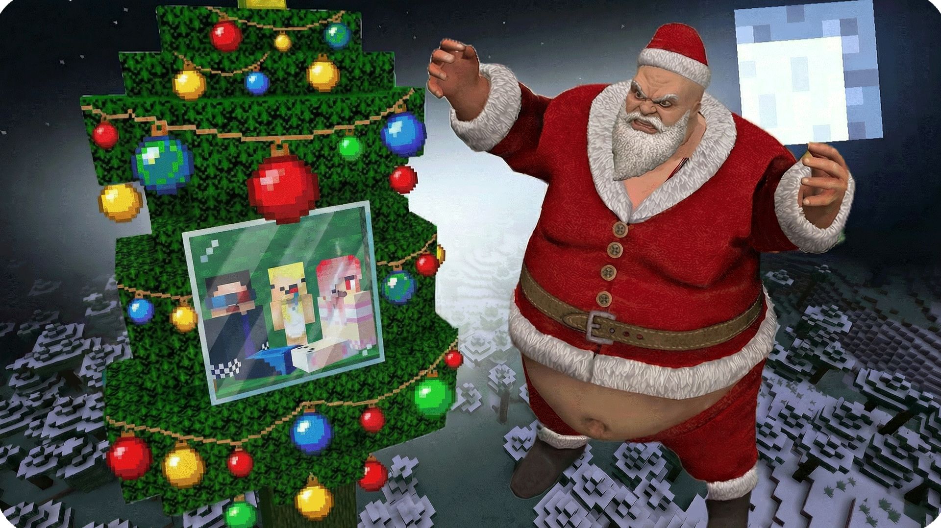 🎅🎄ПОСТРОИЛИ ДОМ на ЕЛКЕ от ЗЛОГО ДЕД МОРОЗА в МАЙНКРАФТ! ЛЕСКА смотреть онлайн