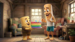 Малыш Тунг Тунг Сахур удивляет своего папу тортом на День Рождение