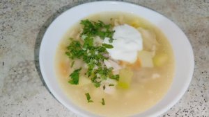 Картофельный суп с кабачком