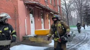 Пожар понарошку тушили на территории инфекционной больницы на Васильевском острове