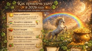 🍀 Как привлечь удачу в 2026 году 🐎🔥 Простые шаги, которые работают