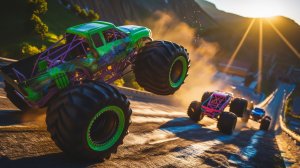 МУЛЬТИКИ ПРО МАШИНКИ Эпические прыжки и столкновения на скоростном монстр-траке Beamng Drive #110