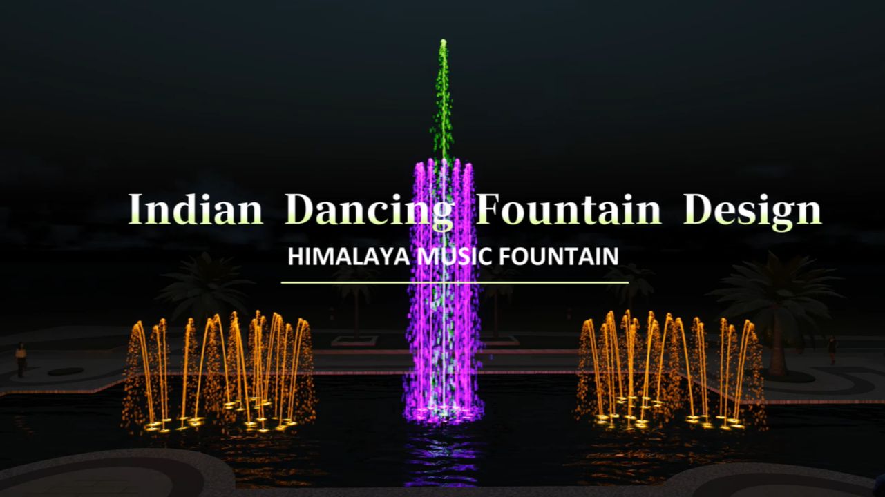 Дизайн фонтана с индийскими танцами для озера.