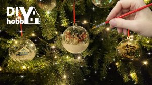 3 новогодние диорамы в шаре для елки, которые впечатлят каждого!