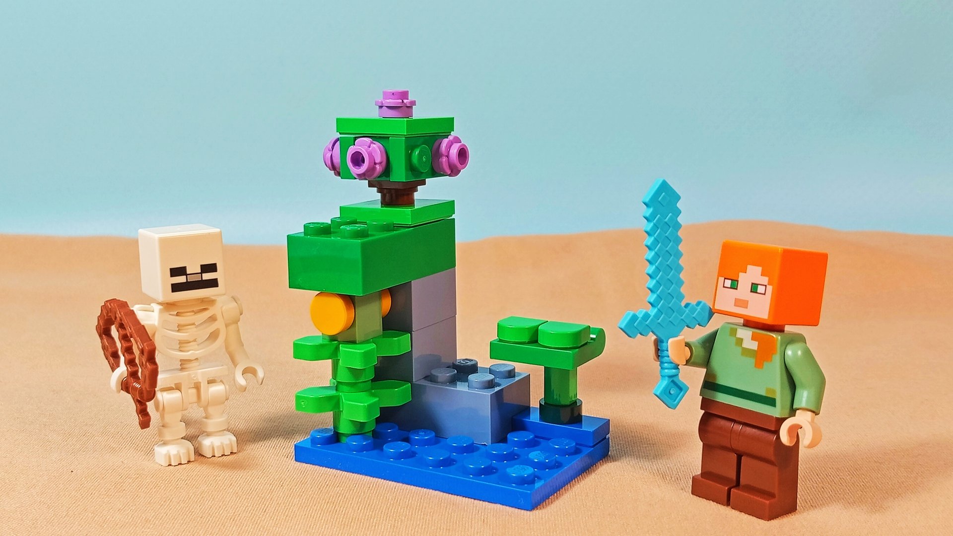 Lego Minecraft 30705: Бой в пышной пещере; распаковка и сборка набора