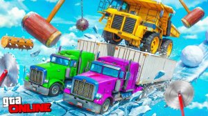 ПРОХОДИЛИ ЭТО 135 МИНУТ! ТРОЙНОЙ ПАРНЫЙ СКИЛЛ ТЕСТ НА ГРУЗОВИКАХ! ХАРДКОРНЫЙ ПАРКУР В GTA 5 ONLINE