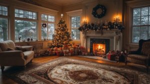 Новогодний камин, уютная музыка для отдыха и праздника, Новый Год, Рождество, камин, джаз