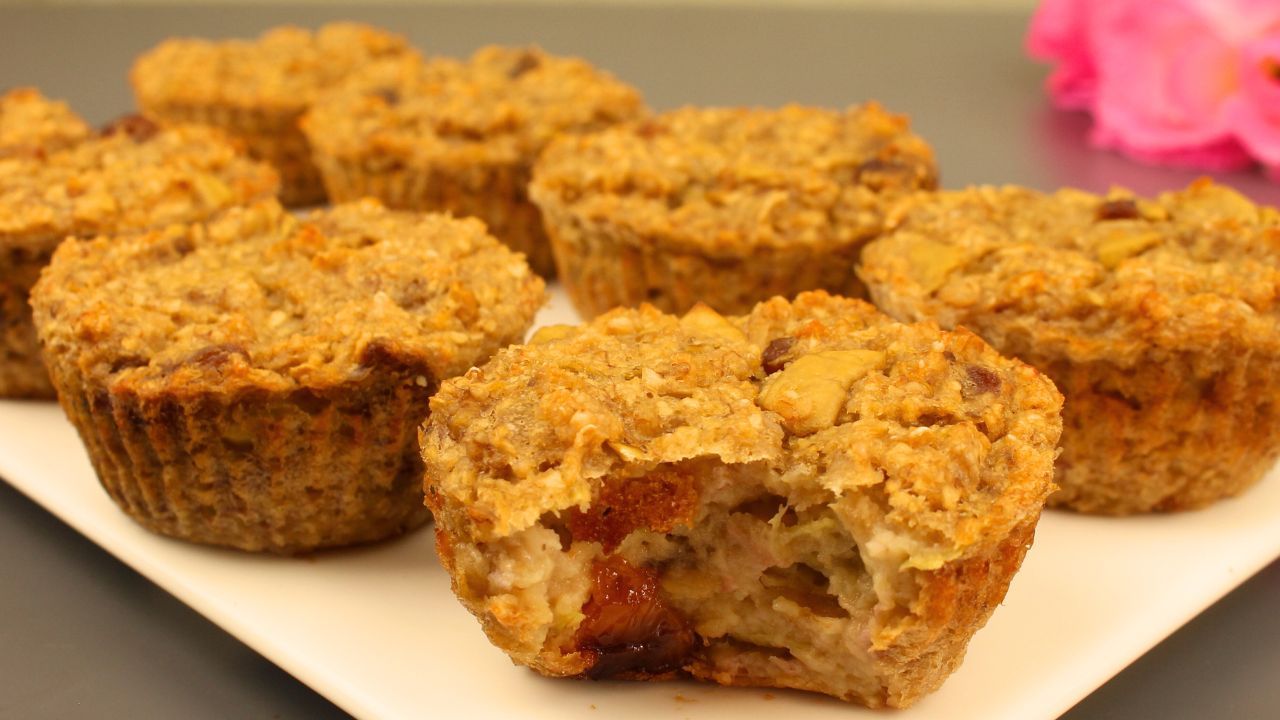 Яблочные кексы без муки и без сахара. Без масла! смотреть онлайн