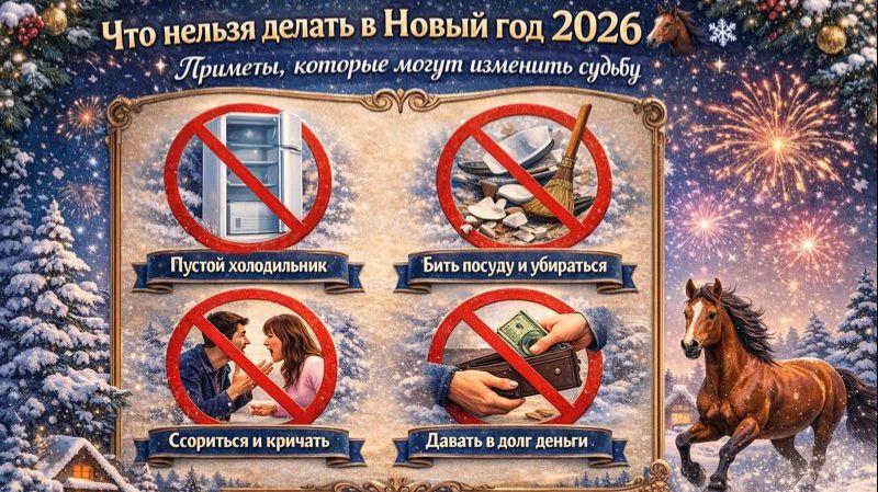 🎆 Что нельзя делать в Новый год 2026 🐎❄️ | Приметы, которые могут изменить судьбу