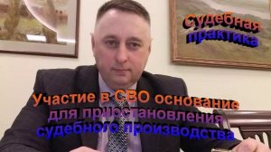 Судебная практика. Участие в СВО основание для приостановления судебного производства
